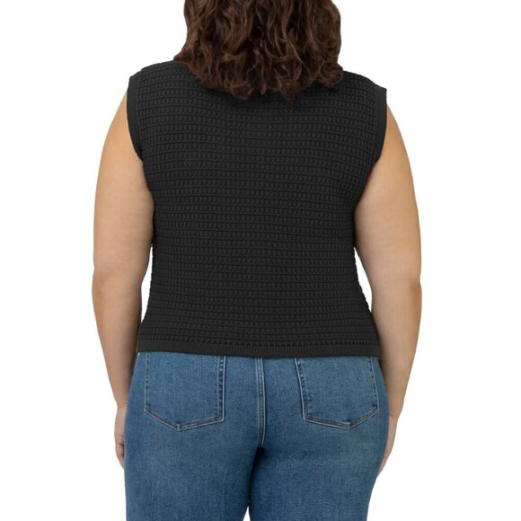 BLANKNYC Womens Sleeveless Sweater Vest Black Gold Buttons Designer Inspired - Picture 6 of 6